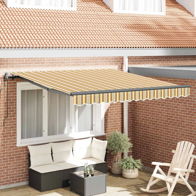 vidaXL Utrækkelig Markise 350 x 250 cm Flerfarvet Stof & Alu