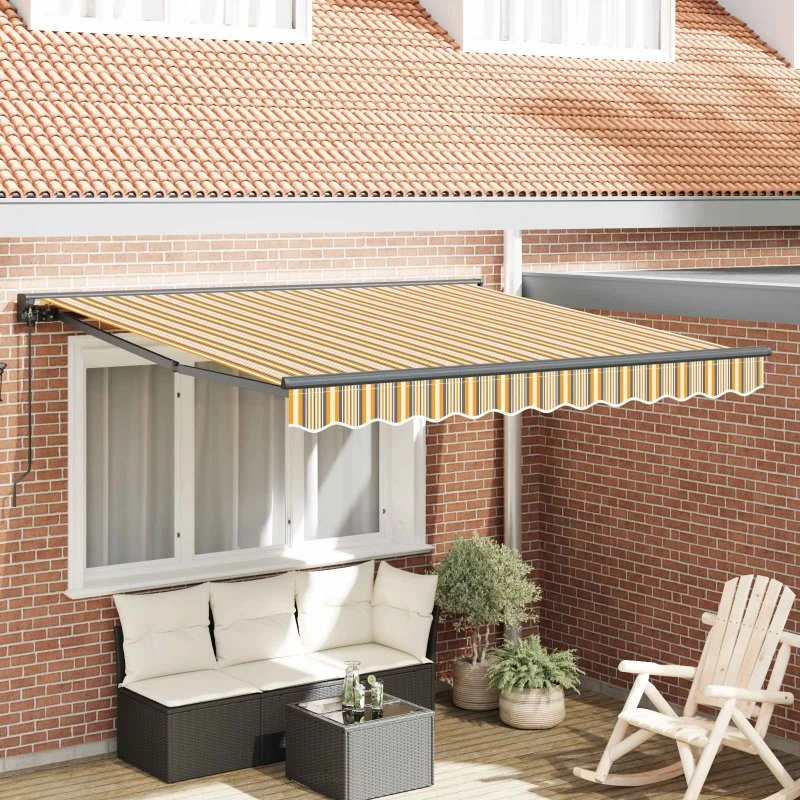 vidaXL Markiseramme 350x250 cm Gul/Grå med PU-belægning