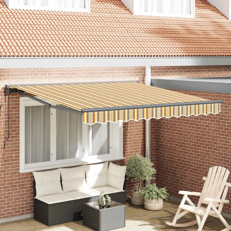 vidaXL Markiseramme 350x250 cm Gul/Grå med PU-belægning