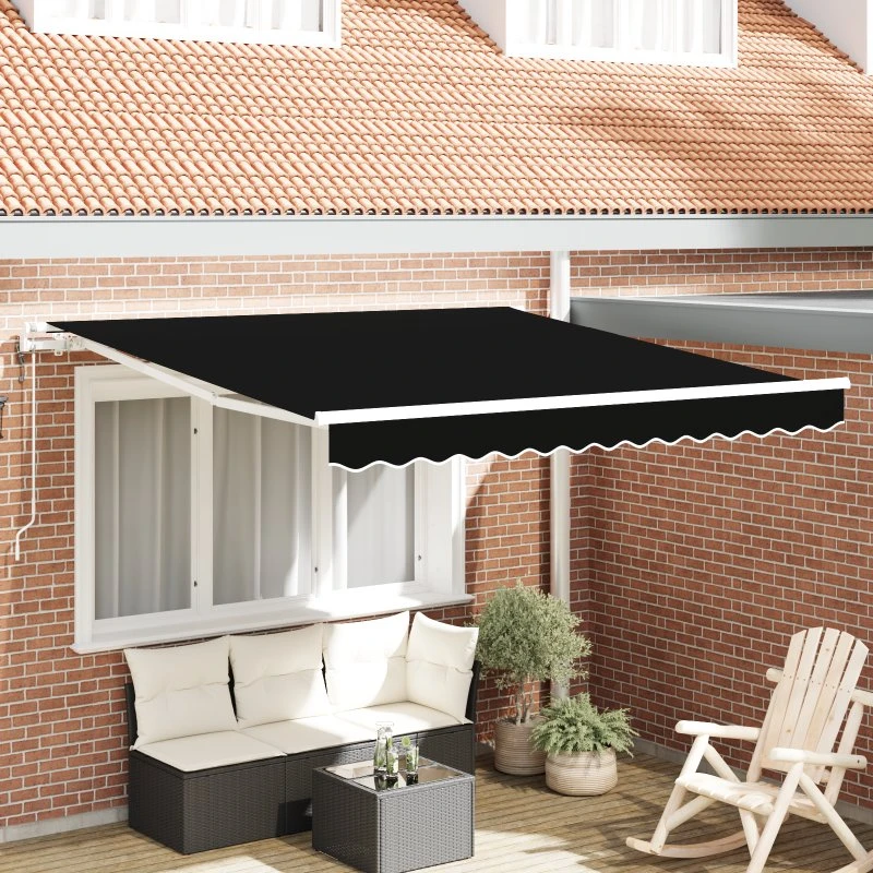 Elegant Sort Automatisk Markise 350x250 cm