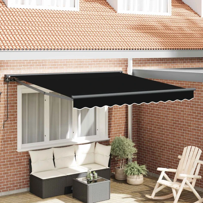 vidaXL Markise 350x250 cm Sort med PU-belægning