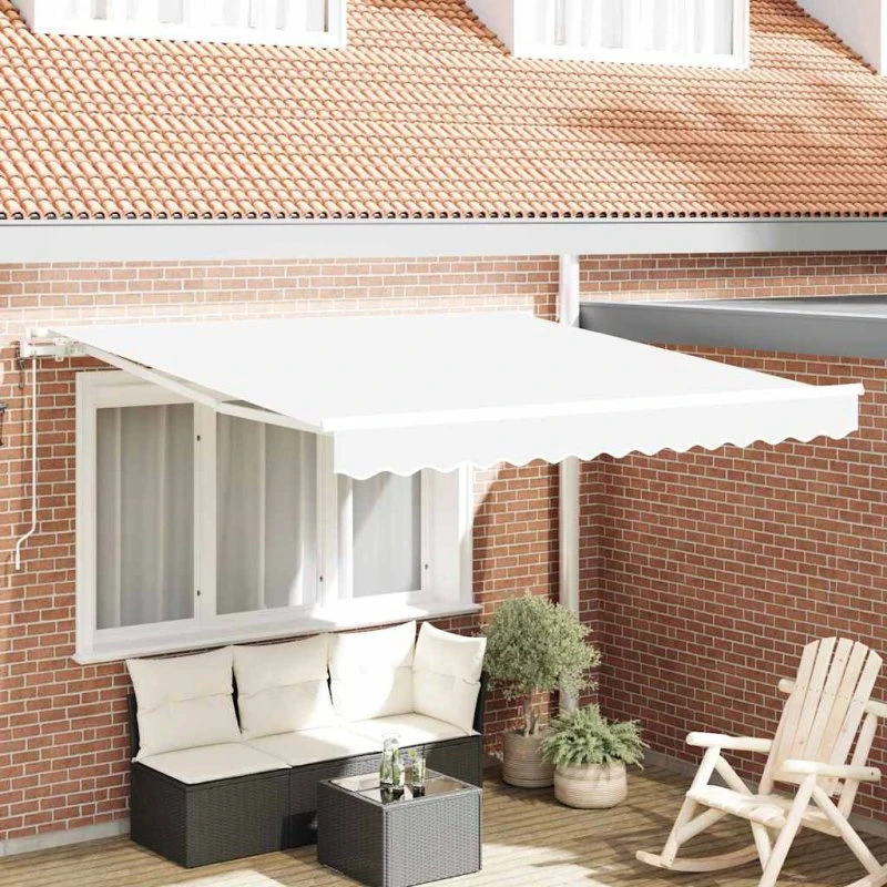 vidaXL Elektrisk Utrækkelig Markise Hvid 350 x 250 cm