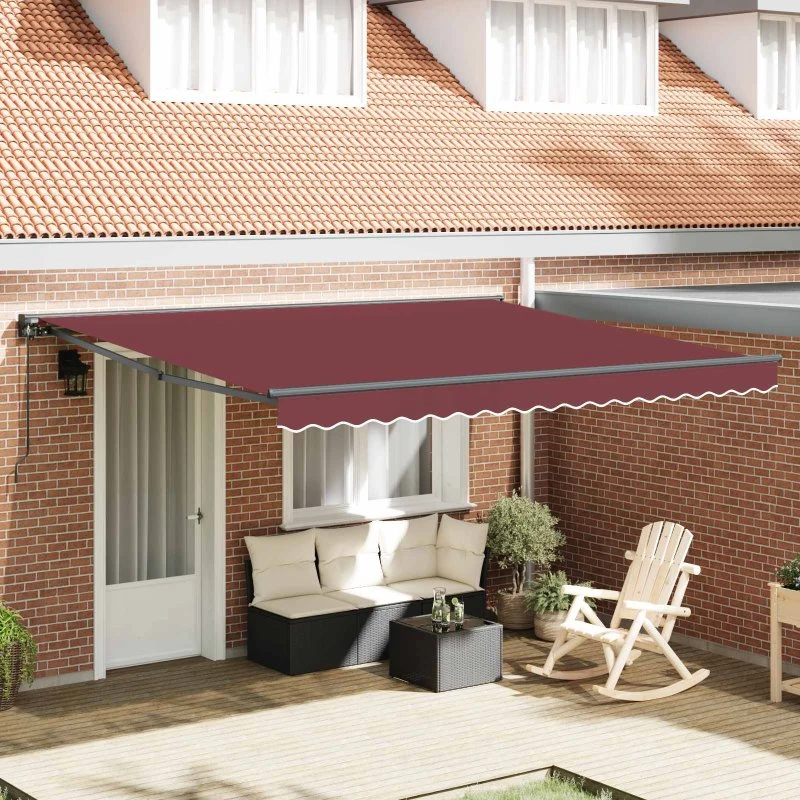 vidaXL Markiseramme Bordeaux 400x300 cm med PU-belægning