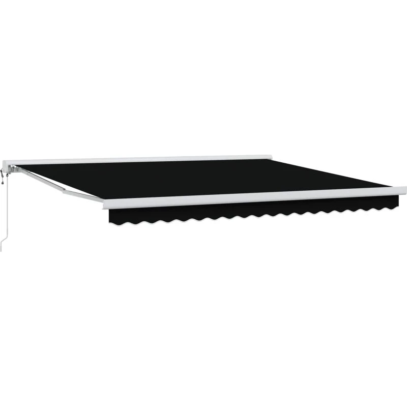 vidaXL Utrækkelig Markise Sort 400×300 cm Stof og Metal