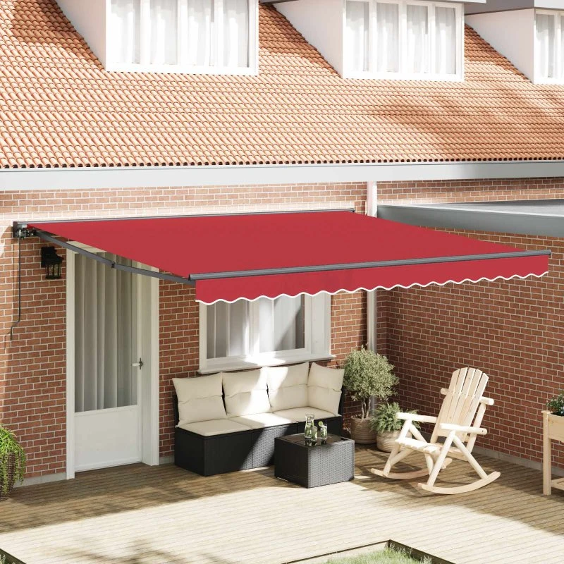 vidaXL Markiseramme Rød 400×300 cm med PU-belægning