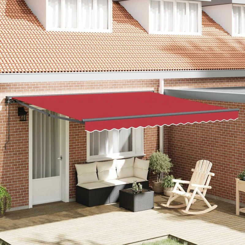 vidaXL Markiseramme Rød 400×300 cm med PU-belægning