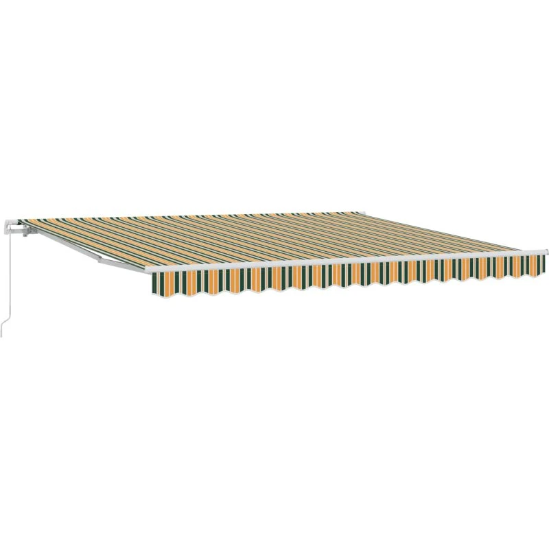 vidaXL Utrækkelig Markise Grøn og Gul 400 × 300 cm
