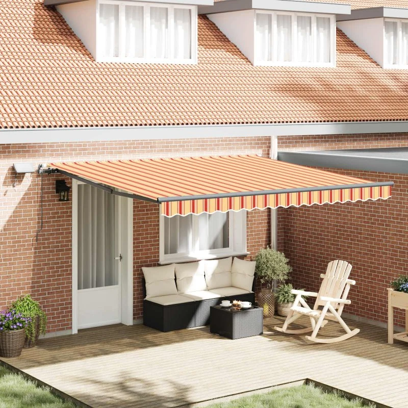 vidaXL Utrækkelig Markise Gul og Orange 400×350 cm