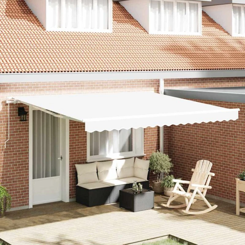 vidaXL Markise Hvid 400x350 cm Polyester og Metal