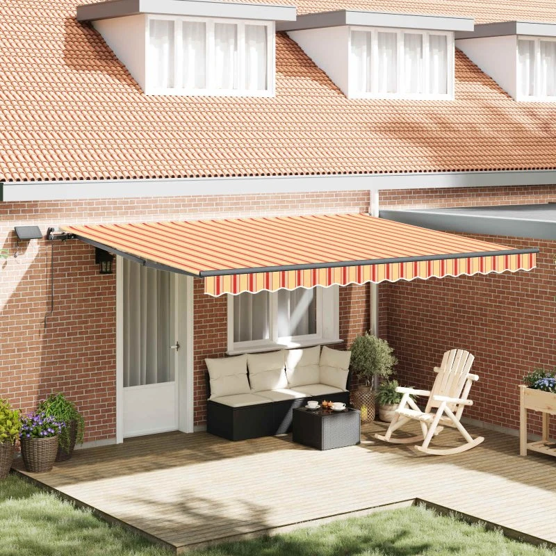 vidaXL Utrækkelig Markise Gul/Orange 450×300 cm