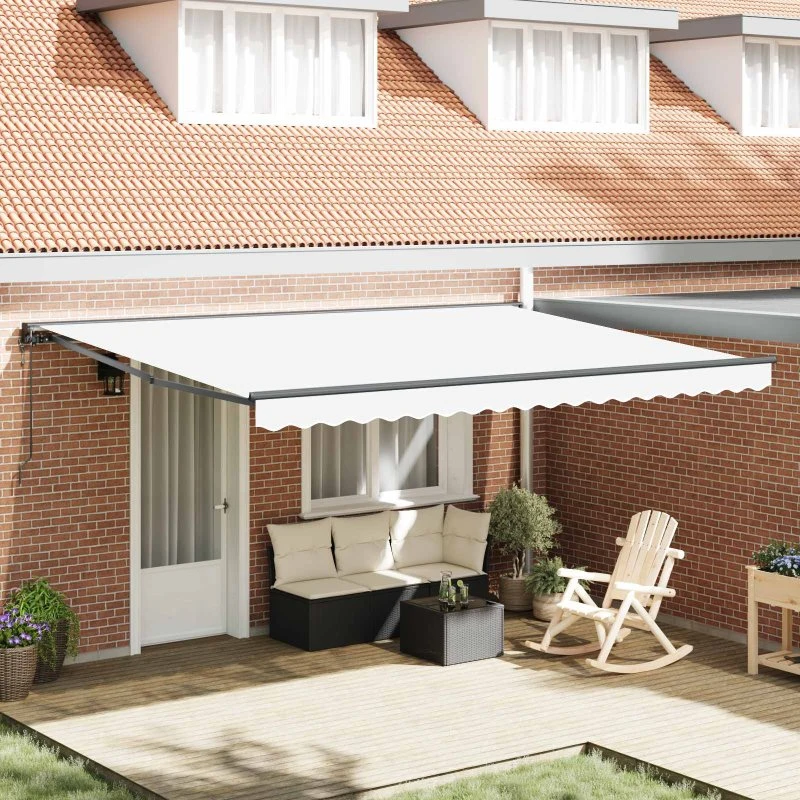 vidaXL Markise Hvid 450x300 cm med PU-belægning