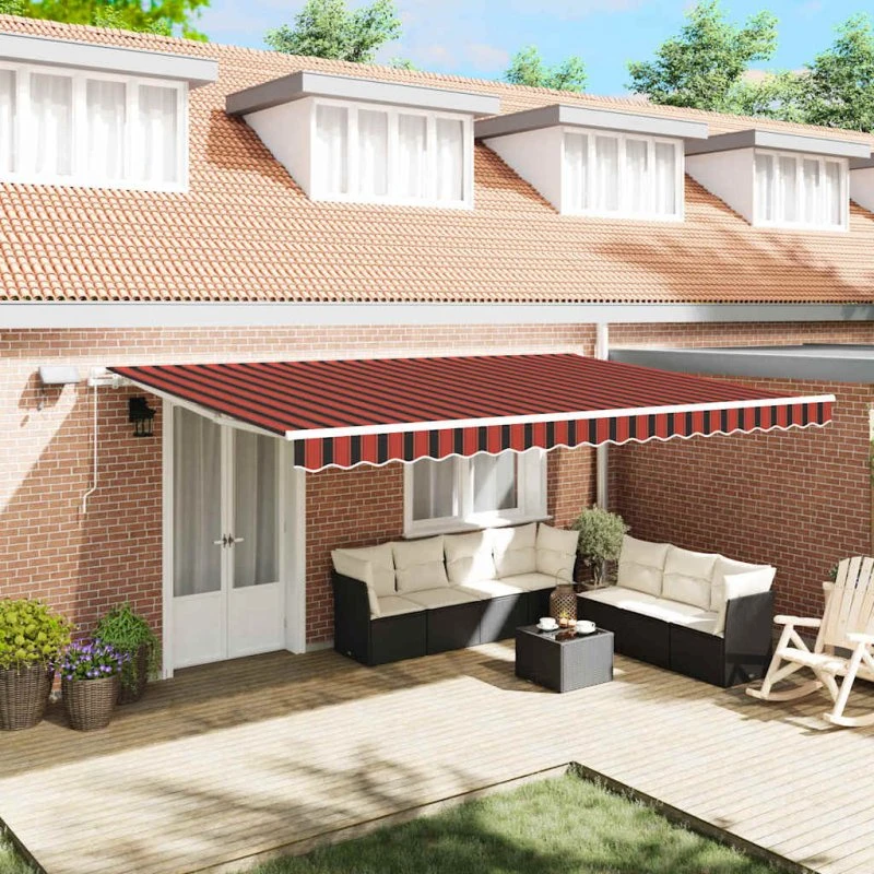 vidaXL Utrækkelig Markise 500×300 cm orange og brun