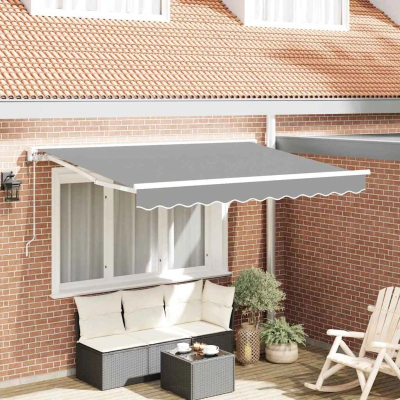 vidaXL Markiseramme Hvid 2,5 x 2 m Metal