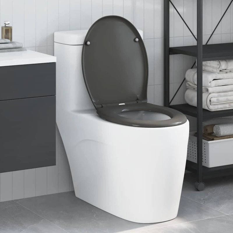 vidaXL Toiletbræt Antracit 47 x 37 x 4 cm Duroplast