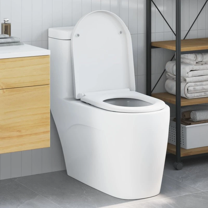 vidaXL Hvid Quick Release Toiletbræt med Soft Close, 49 x 36 cm
