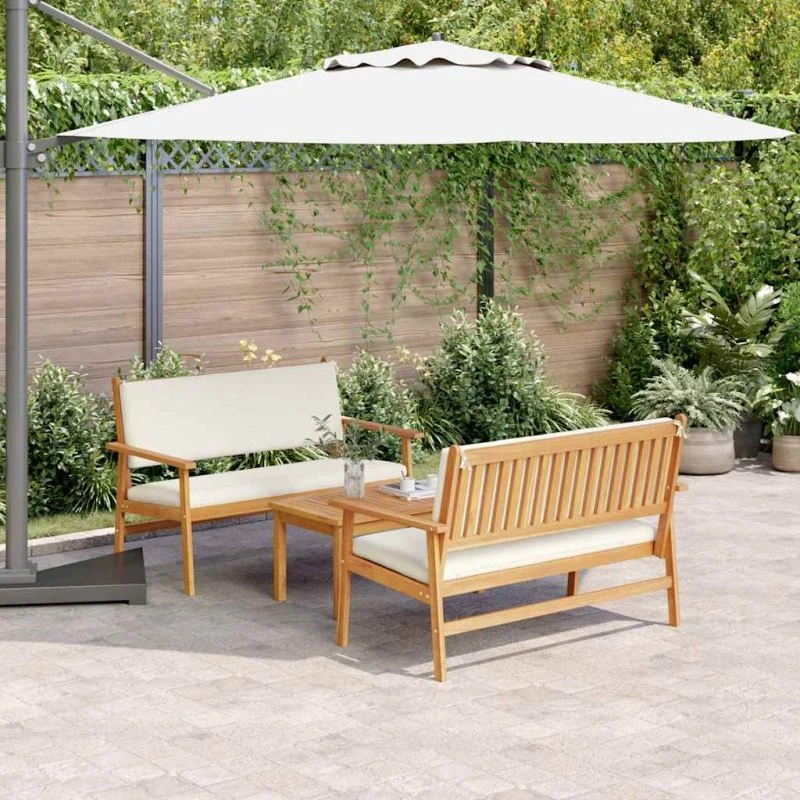 vidaXL Havesofa Sæt 3 pcs Brun 120 x 65,5 x 79 cm Akacietræ