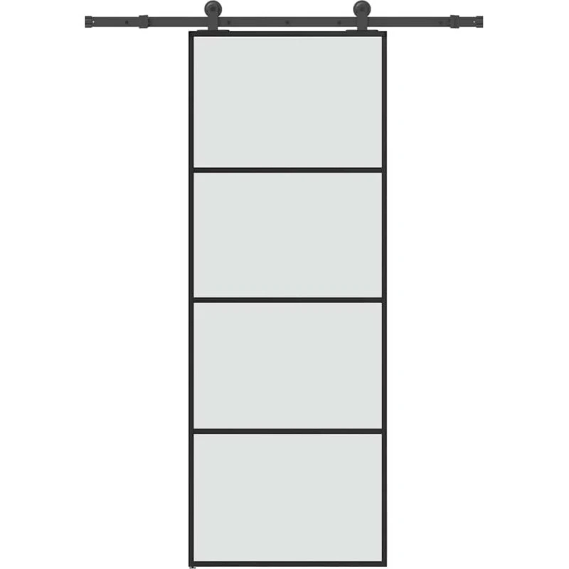 vidaXL skydedør 76x205 cm med sikkerhedsglas og aluminiumsramme