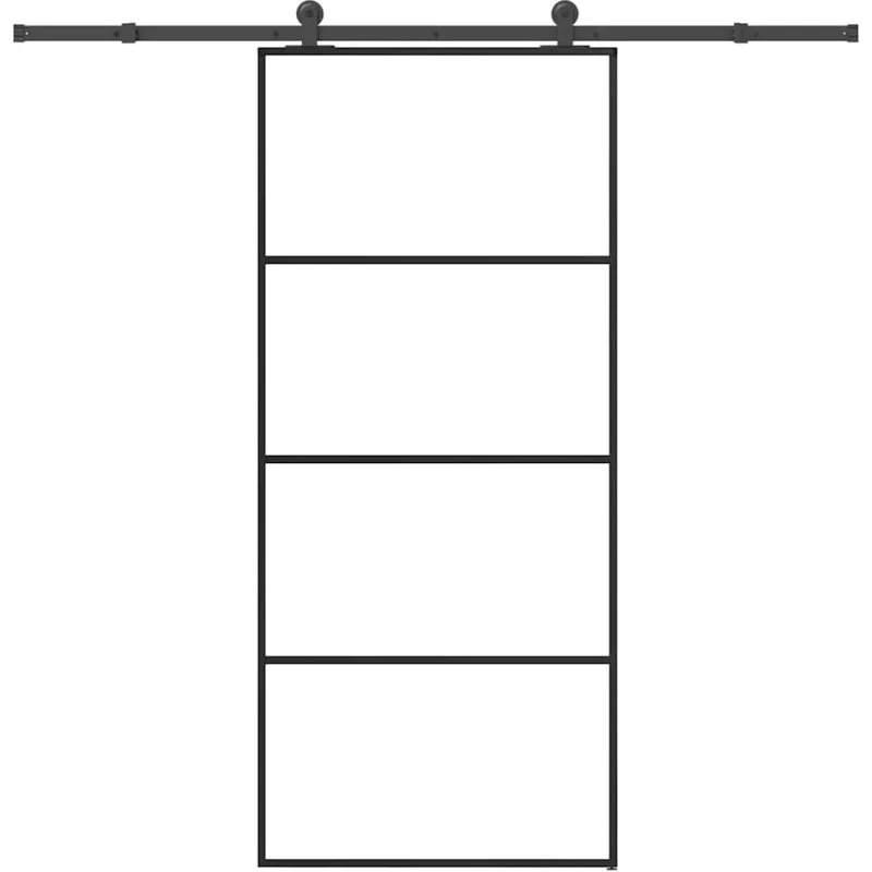 vidaXL Skydedør 90x205 cm med sikkerhedsglas og aluminiumsramme