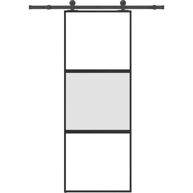 vidaXL Skydedør 76x205 cm med hærdet glas og aluminium