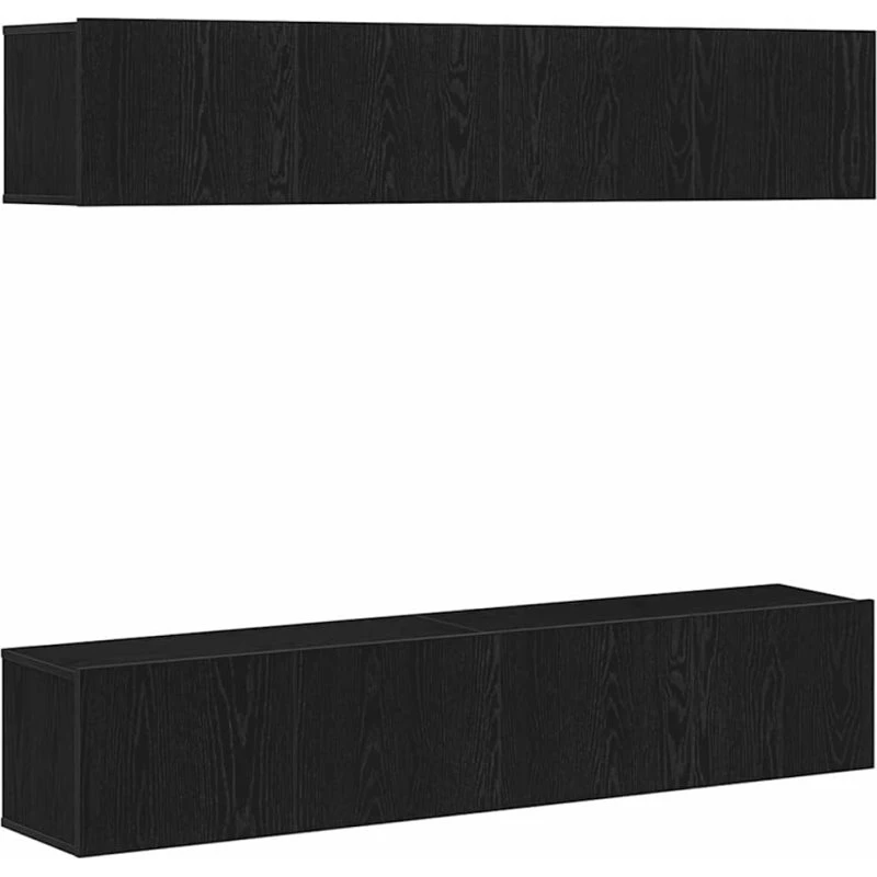 vidaXL TV-møbelsæt 4 stk, Sort, 80 x 30 x 30 cm, Konstrueret træ