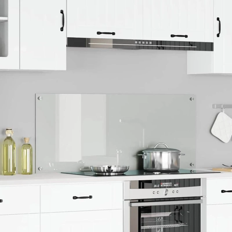 vidaXL Køkkenbacksplash Transparent 120 x 50 cm hærdet glas