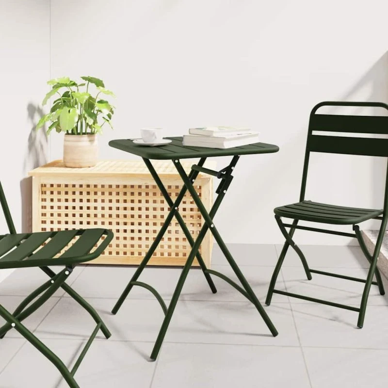vidaXL Bistrobord Mørkegrøn 55x55x72,5 cm Pulverlakeret Stål