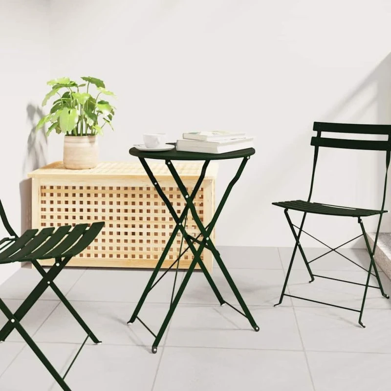 vidaXL Bistrobord Mørkegrøn Ø50x71 cm Pulverlakeret Stål