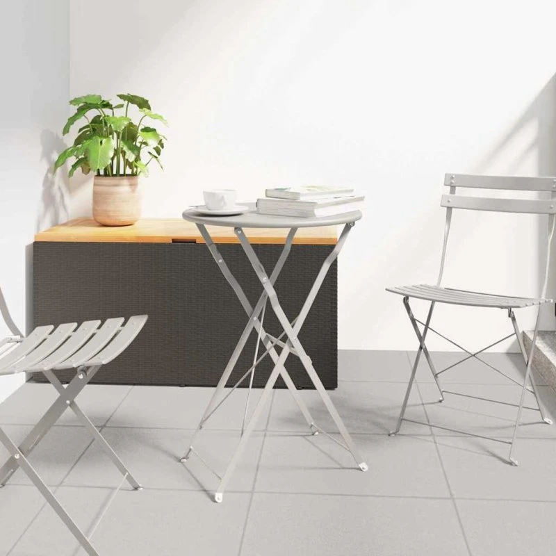 vidaXL Bistrobord Beige Ø50 x 71 cm Pulverlakeret Stål