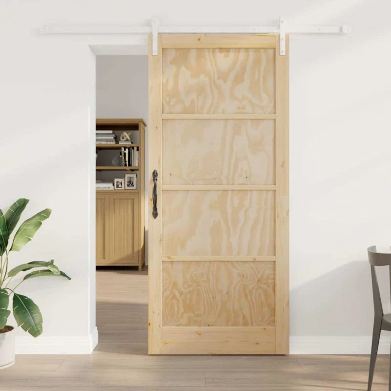 vidaXL Skydedør Brun 93 x 211 cm Fyrretræ