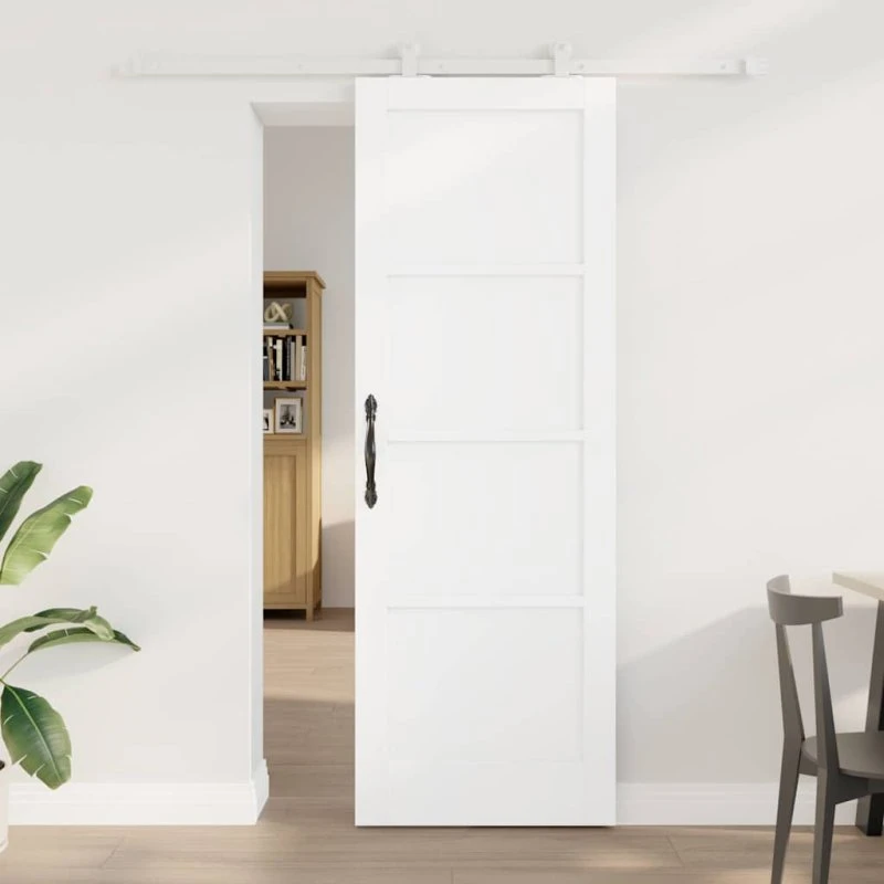 vidaXL Skydedør Hvid 73,5 x 211 cm Massivt Fyrretræ
