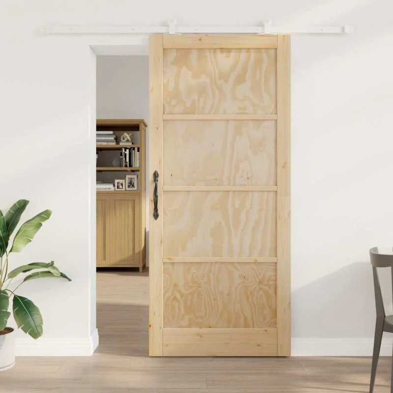 vidaXL Skydedør ORKDAL Brun 93 x 211 cm Fyrretræ