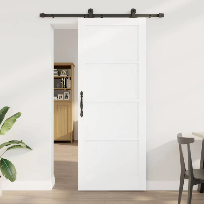 vidaXL ORKDAL Skydedør Hvid 83 x 211 cm Fyrretræ
