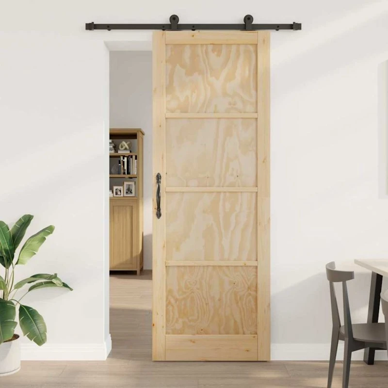 vidaXL ORKDAL Skydedør Brun 83 x 232 cm Fyrretræ