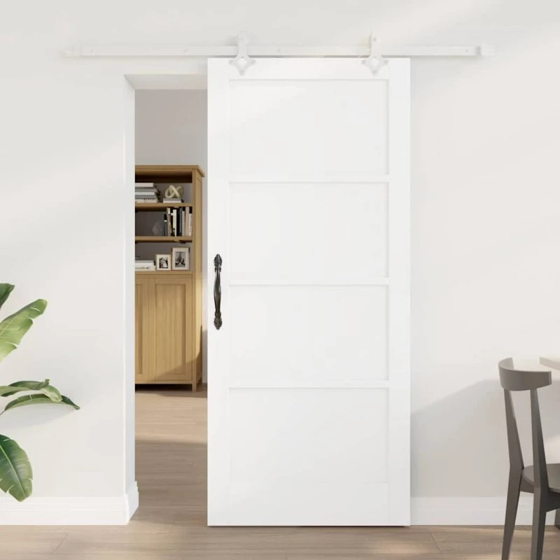 vidaXL Skydedør Hvid 86 x 198,5 cm Fyrretræ