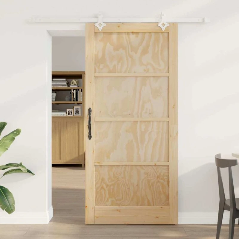 vidaXL Skydedør Brun 93 x 202 cm Fyrretræ