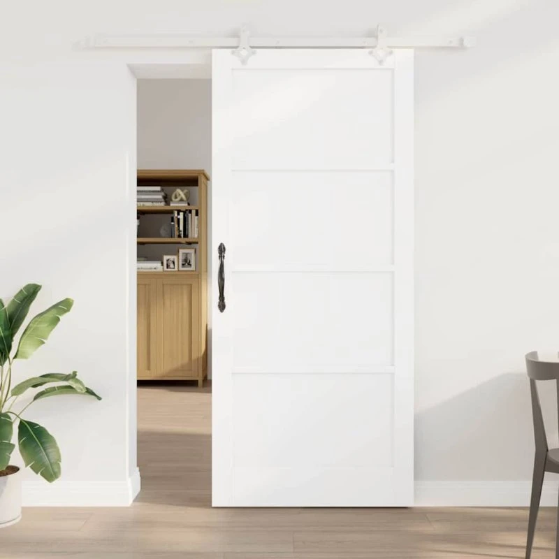 vidaXL Skydedør Hvid 93 x 211 cm Fyrretræ