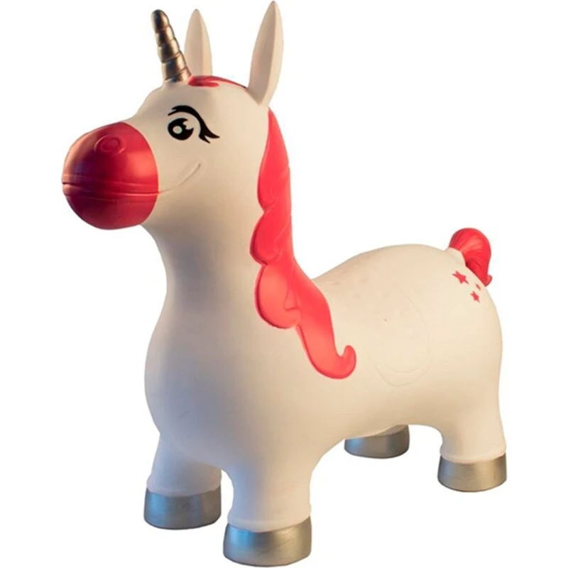 Magni Hoppedyr Enhjørning hvid/sølv/pink 18+ mdr