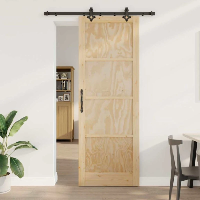 vidaXL Skydedør ORKDAL Brun 83 x 232 cm Fyrretræ