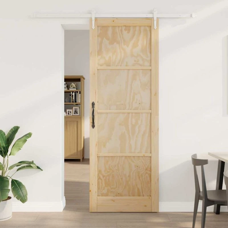 vidaXL Skydedør ORKDAL Brun 83 x 232 cm Massiv fyrretræ