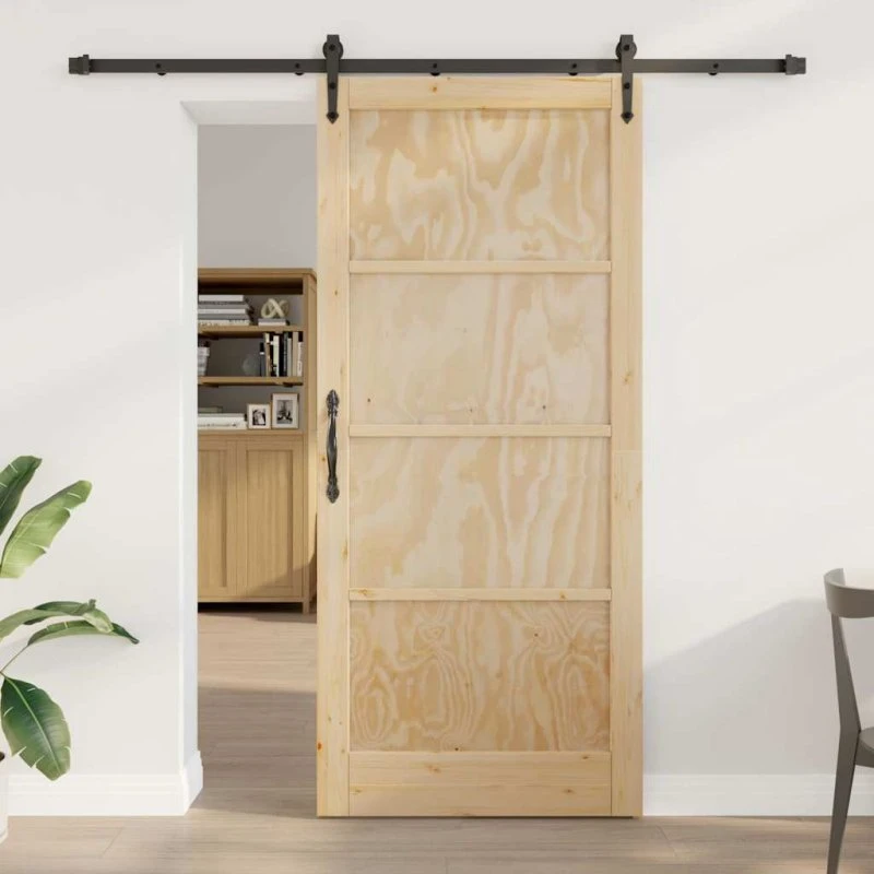 vidaXL Skydedør ORKDAL Brun 93 x 211 cm Fyrretræ