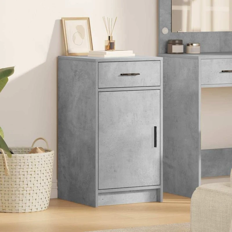 vidaXL Sideboard Betongrå 40 x 40,5 x 75 cm Konstrueret Træ med Skuffe