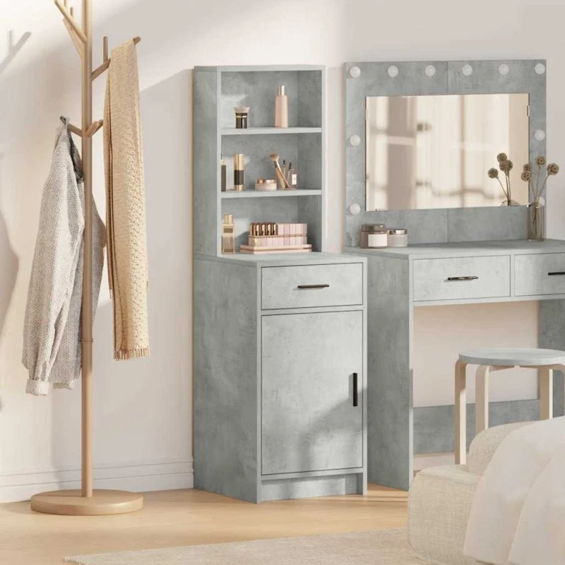 vidaXL Highboard Beton Grå 40 x 40,5 x 135 cm Konstrueret Træ