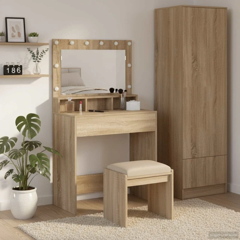 vidaXL Klædeskab Sonoma-eg 75,5 x 41 x 135 cm Konstrueret træ