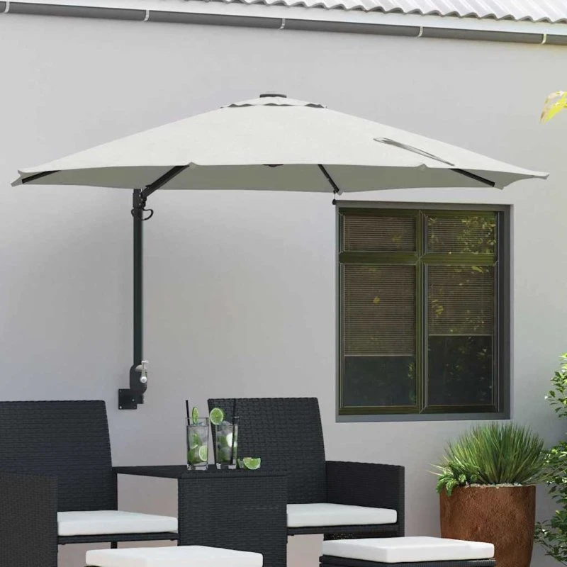 vidaXL Havesol Sandfarvet 248 x 248 x 148 cm, Polyester og Stål