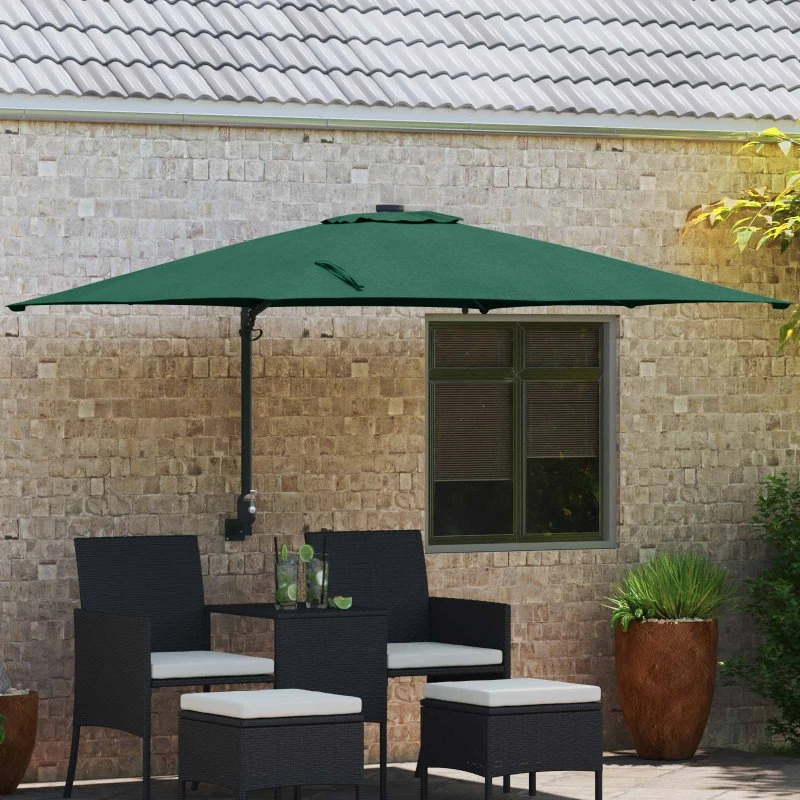 vidaXL Havesol Grøn 248,5 x 247,5 x 160 cm Polyester og Stål