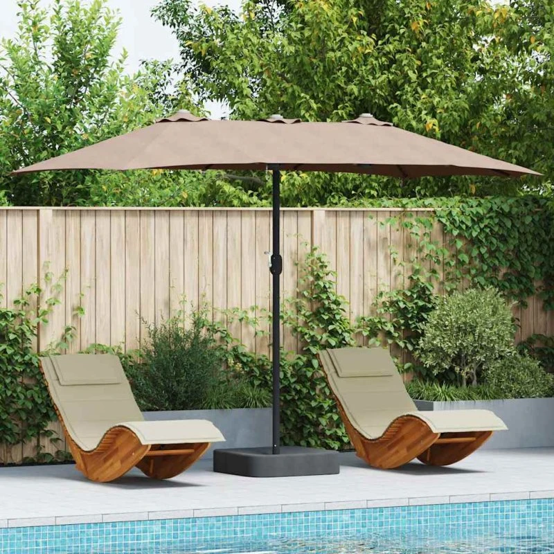vidaXL Havesol Gråbrun 385x209x244 cm Polyester & Stål