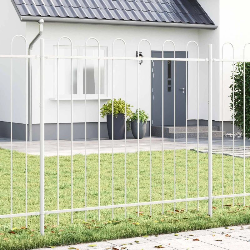 vidaXL Havehegn 2 pcs Hvid 3,4 x 1 m Pulverlakeret Stål