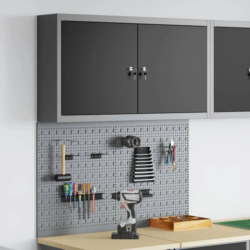 vidaXL Værktøjsskabssæt 3 pcs Sort 100 x 20 x 115 cm