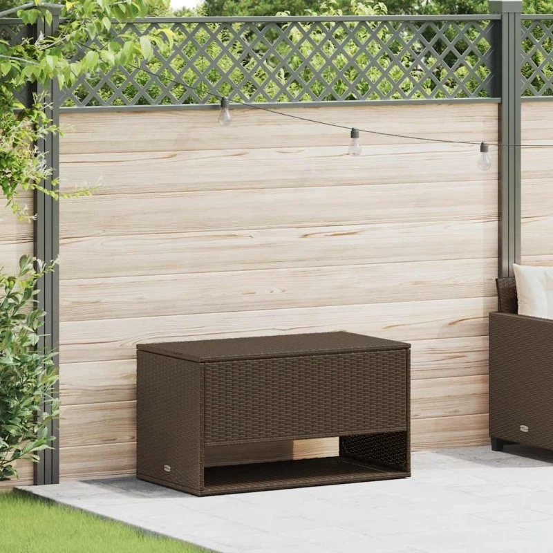 vidaXL Udendørs Hyndeboks 100x55x55,5 cm Polyrattan Brun