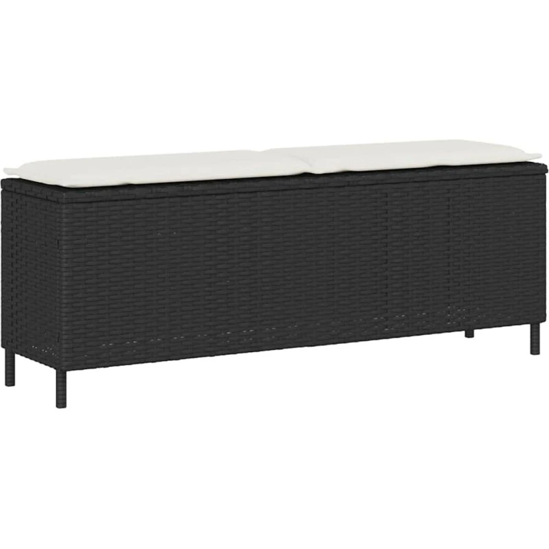 vidaXL havebænk med hynde 110x30x40,5 cm polyrattan sort